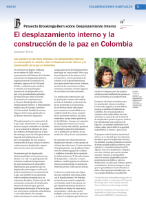 El desplazamiento interno y la construcción de la paz en Colombia