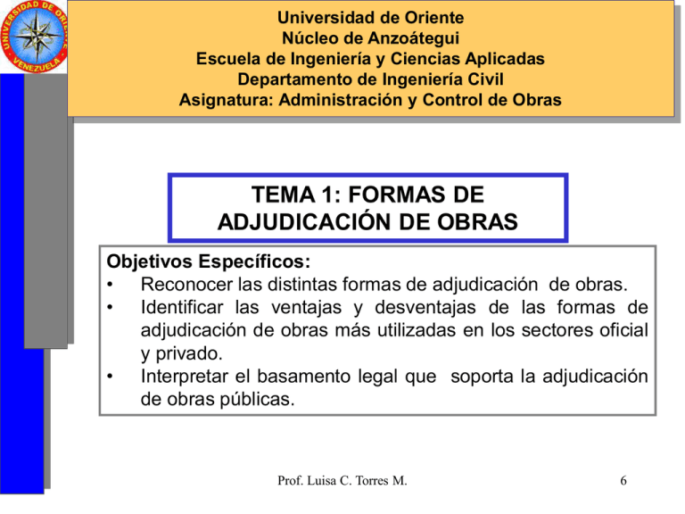 Tema Formas De Adjudicaci N De Obras