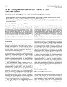 Flotation of Lead Colloidal Carbonate