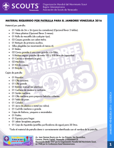 material requerido por patrulla para el jamboree venezuela 2016