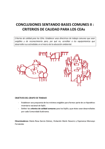 CONCLUSIONES SENTANDO BASES COMUNES II : CRITERIOS
