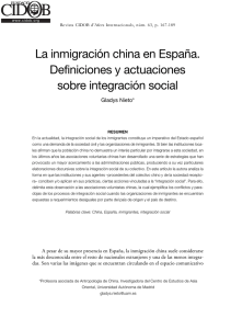 La inmigración china en España. Definiciones y