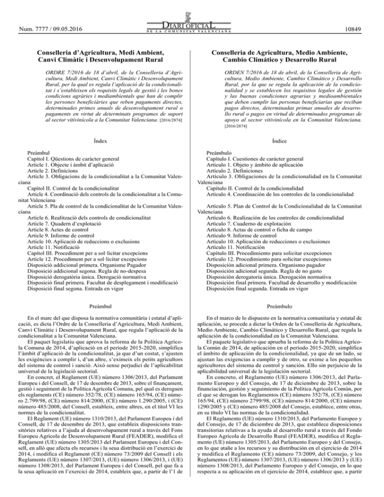 Ordre 7 2016 Diari Oficial De La Comunitat Valenciana