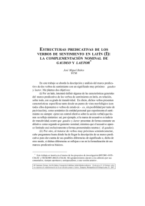 Estructuras predicativas de los verbos de sentimiento en latín