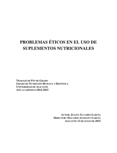 problemas éticos en el uso de suplementos nutricionales