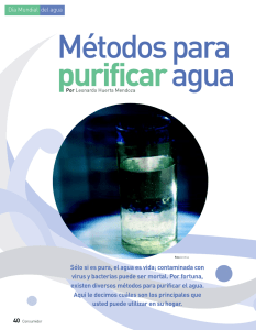 Métodos para purificar agua - Procuraduría Federal del Consumidor