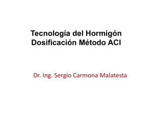 Tecnología del Hormigón Dosificación Método ACI