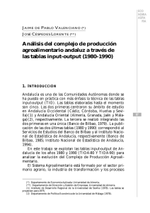 Análisis del complejo de producción agroalimentario andaluz a