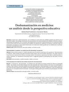 Deshumanización en medicina - Portal de publicaciones científicas