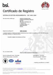 ISO 14001 - Aigües de Barcelona