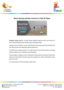 Beach cleaning activities carried out in Data de Playas