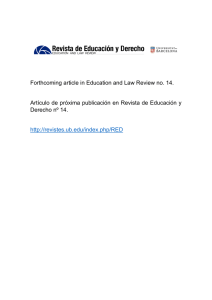 Forthcoming article in Education and Law Review no. 14. Artículo de