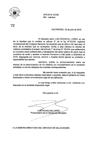 r/ni.t INC.: solicitud VALPARAÍSO, 22 de julio de 2016. El Diputado