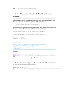 6.2 Numeración automática de definiciones, teoremas y ejemplos.