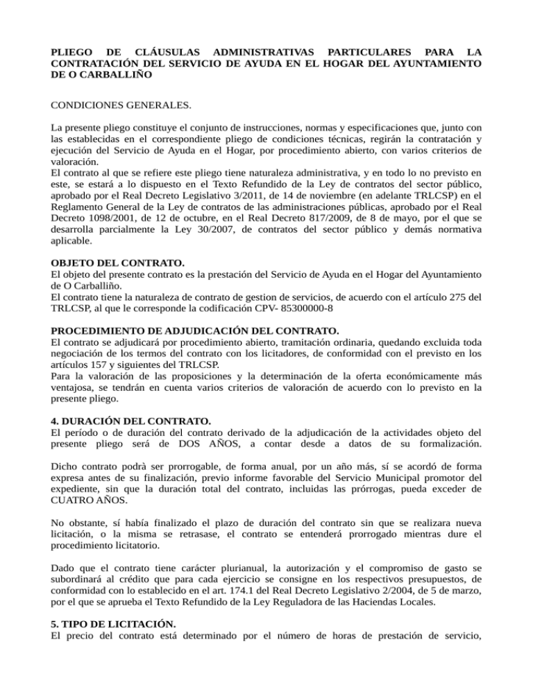 Pdf Pliego De Cl Usulas Administrativas