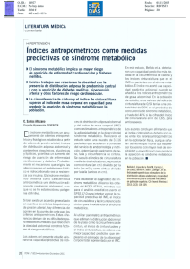 Jndices antropométricos como medidas predictivas de síndrome