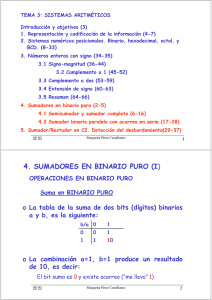 4. SUMADORES EN BINARIO PURO (I)