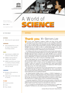 World of SCIENCE, Vol. 1, No. 4, July–September 2003 - RSIS