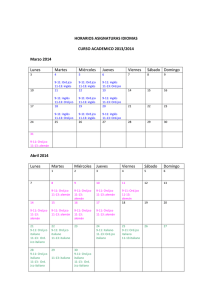 Calendario y Horarios asignaturas de idiomas 2013