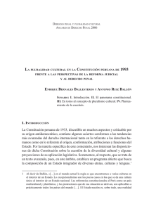 La pluralidad cultural en la Constitución peruana de 1993 frente a