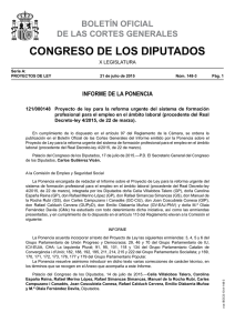 Informe de la Ponencia - Congreso de los Diputados