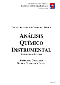 análisis químico instrumental - Universidad Católica de Salta