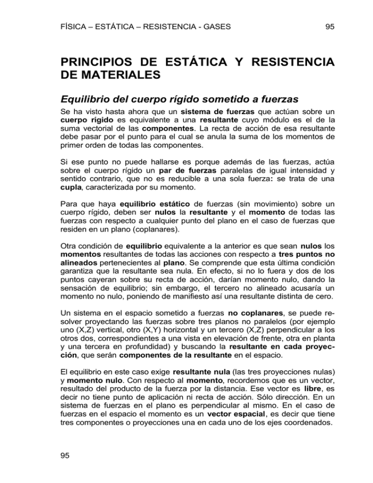 Principios De Est Tica Y Resistencia De Materiales