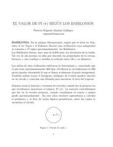 EL VALOR DE PI (π) SEG´UN LOS BABILONIOS.