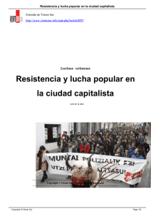 Resistencia y lucha popular en la ciudad capitalista