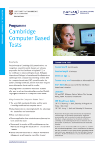 Cambridge Computer Based Tests