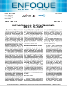 Nueva regulacióN sobre operacioNes repo eN colombia