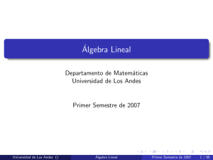 Álgebra Lineal - Universidad de los Andes