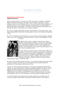 Biografía breve de Pablo Neruda Gregorio Díaz Ducca Nació en