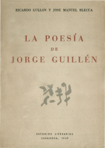 La poesía de Jorge Guillén - Biblioteca Virtual Miguel de Cervantes