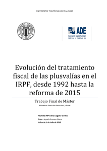 Evolución del tratamiento fiscal de las plusvalías en el IRPF, desde