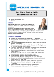 Ana María Pastor Julián Ministra de Fomento