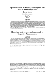 Aproximación histórica y conceptual a la Neurociencia Cognitiva