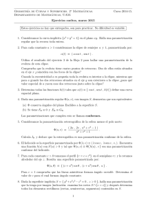 Geometr´ıa de Curvas y Superficies. 2 Matemáticas. Curso 2014