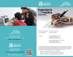 Brochure programa de Ingeniería Biomédica