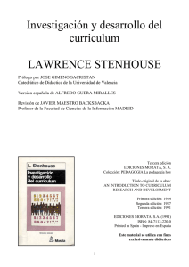 Investigación y desarrollo del curriculum LAWRENCE STENHOUSE
