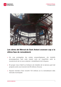 Les obres del Mercat de Sant Antoni avancen cap a la última fase