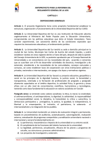 Anteproyecto Reglamento General UDS.