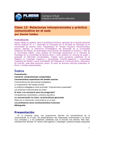 Clase 12- Relaciones interpersonales y práctica comunicativa en el