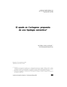 El apodo en Cartagena: propuesta de una tipología semántica*