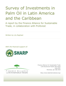 Survey of Investments in Palm Oil in Latin America and the Caribbean