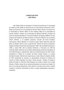 Notas de Prensa. BE. Curriculum Vitae de José Viñals