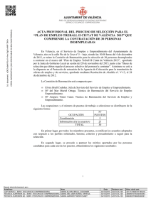 Acta provisional proceso selección, formato