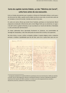 Carta do capitán Jacinto Dabán, un dos “Mártires de Carral”, unha