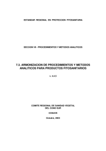 Armonización de procedimientos y métodos analíticos