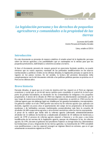 La legislación peruana y los derechos de pequeños agricultores y